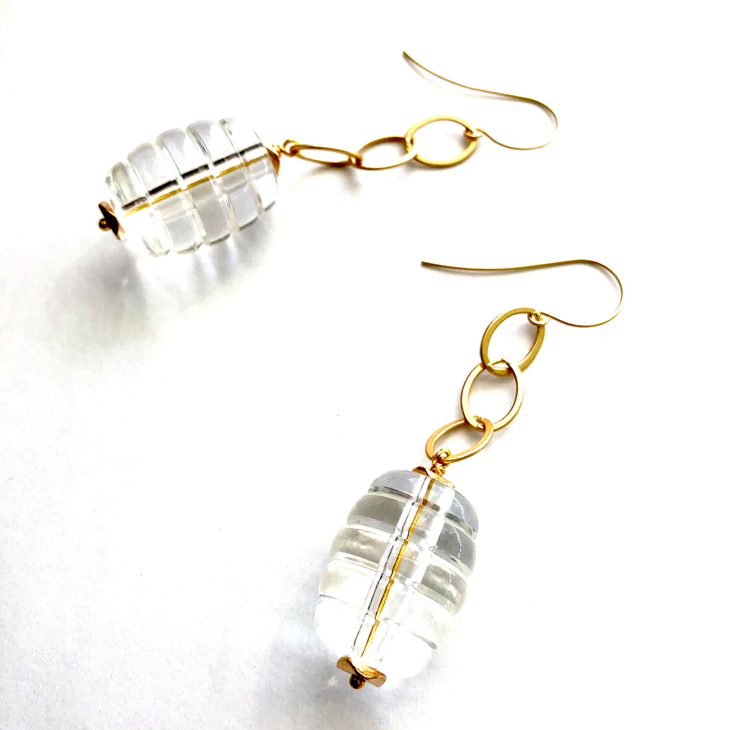 frosted gold chain earrings