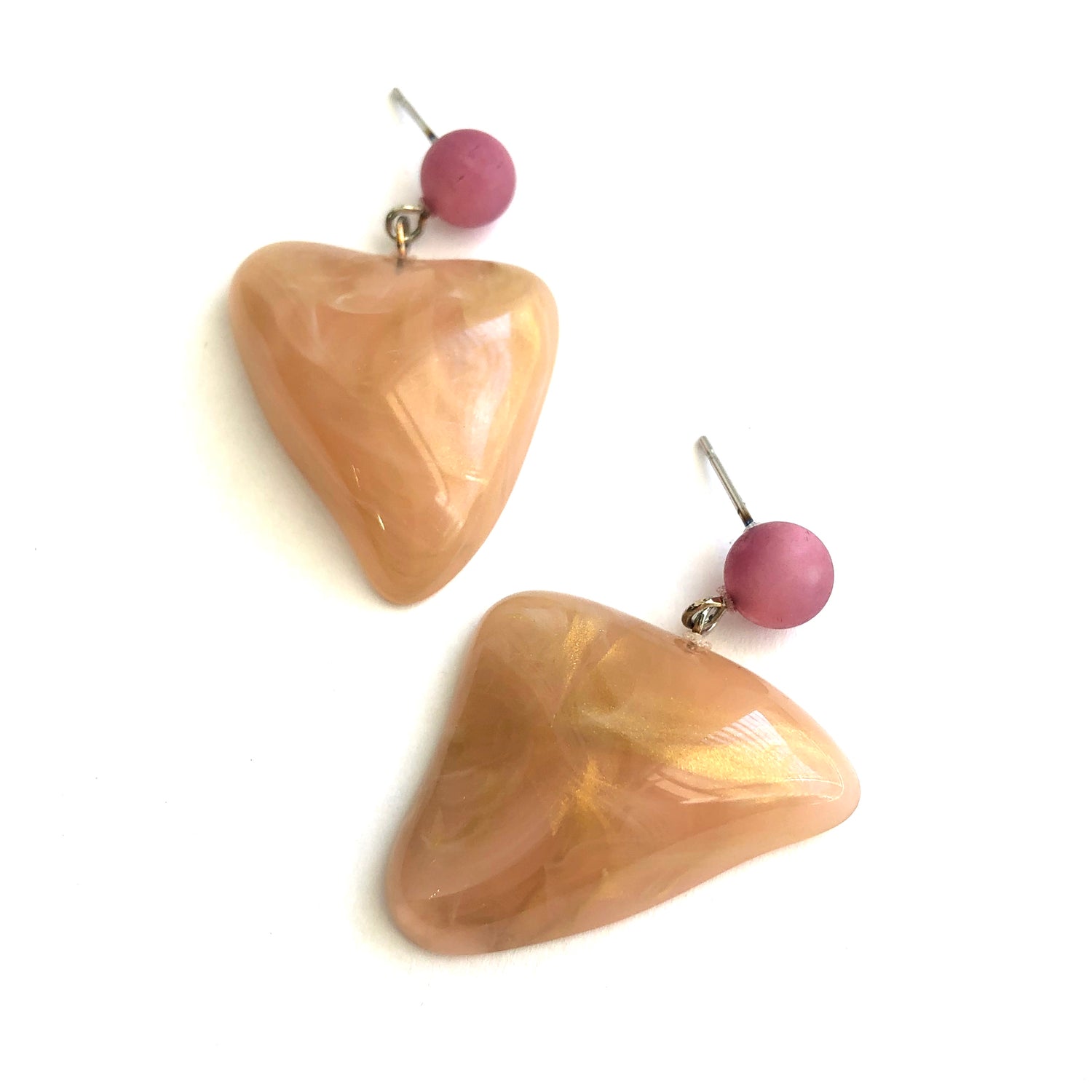 Peach &amp; Gold Ahmee Earrings *