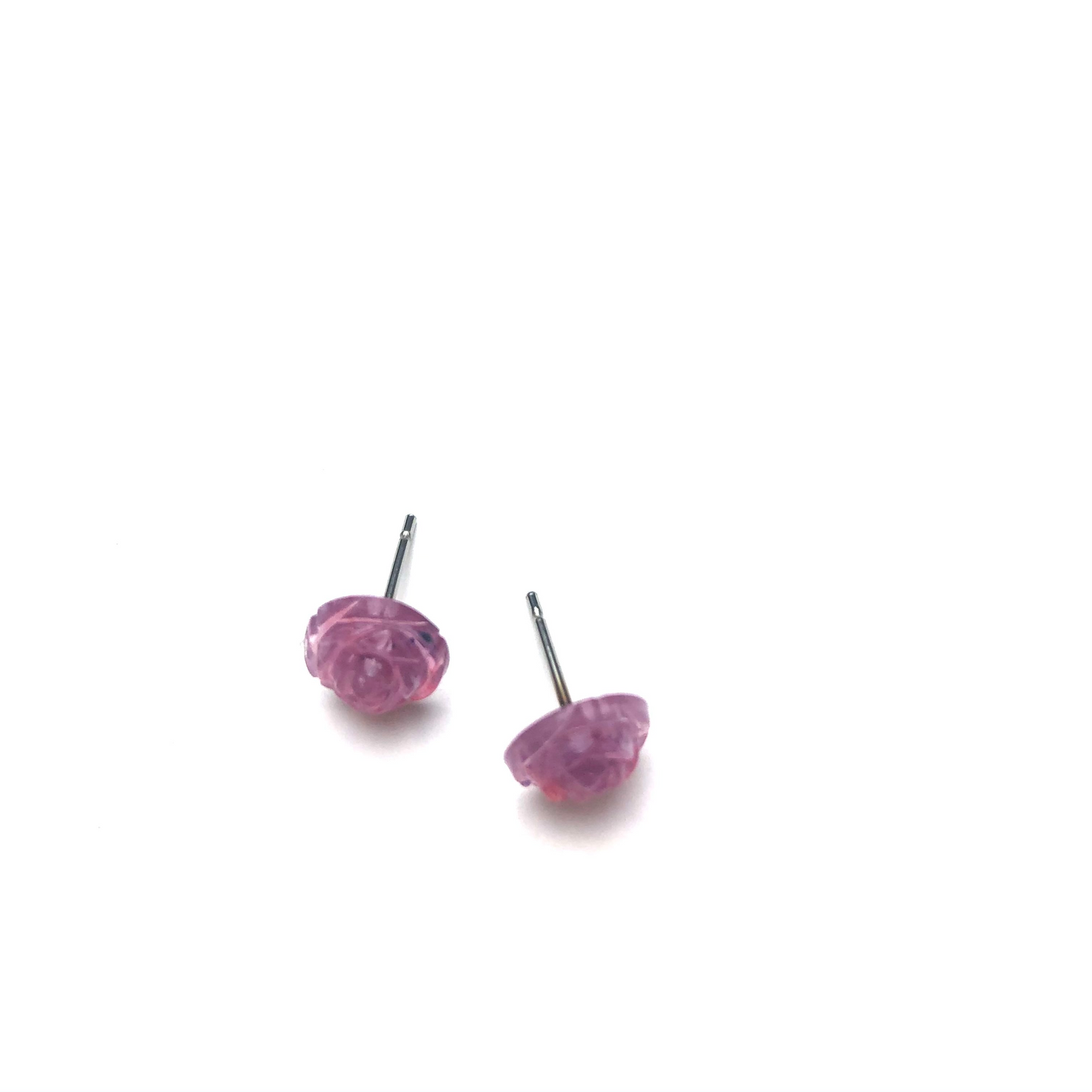 Violet Opal Rose Stud Earrings