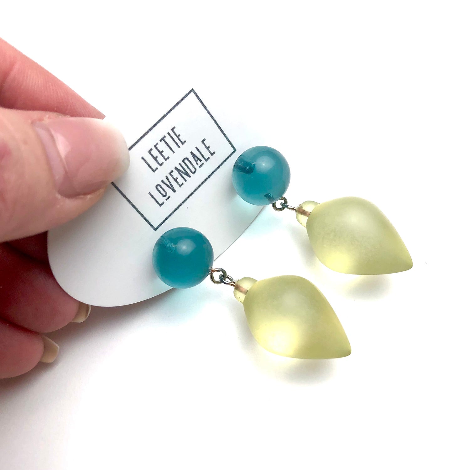 teal and mint earrings