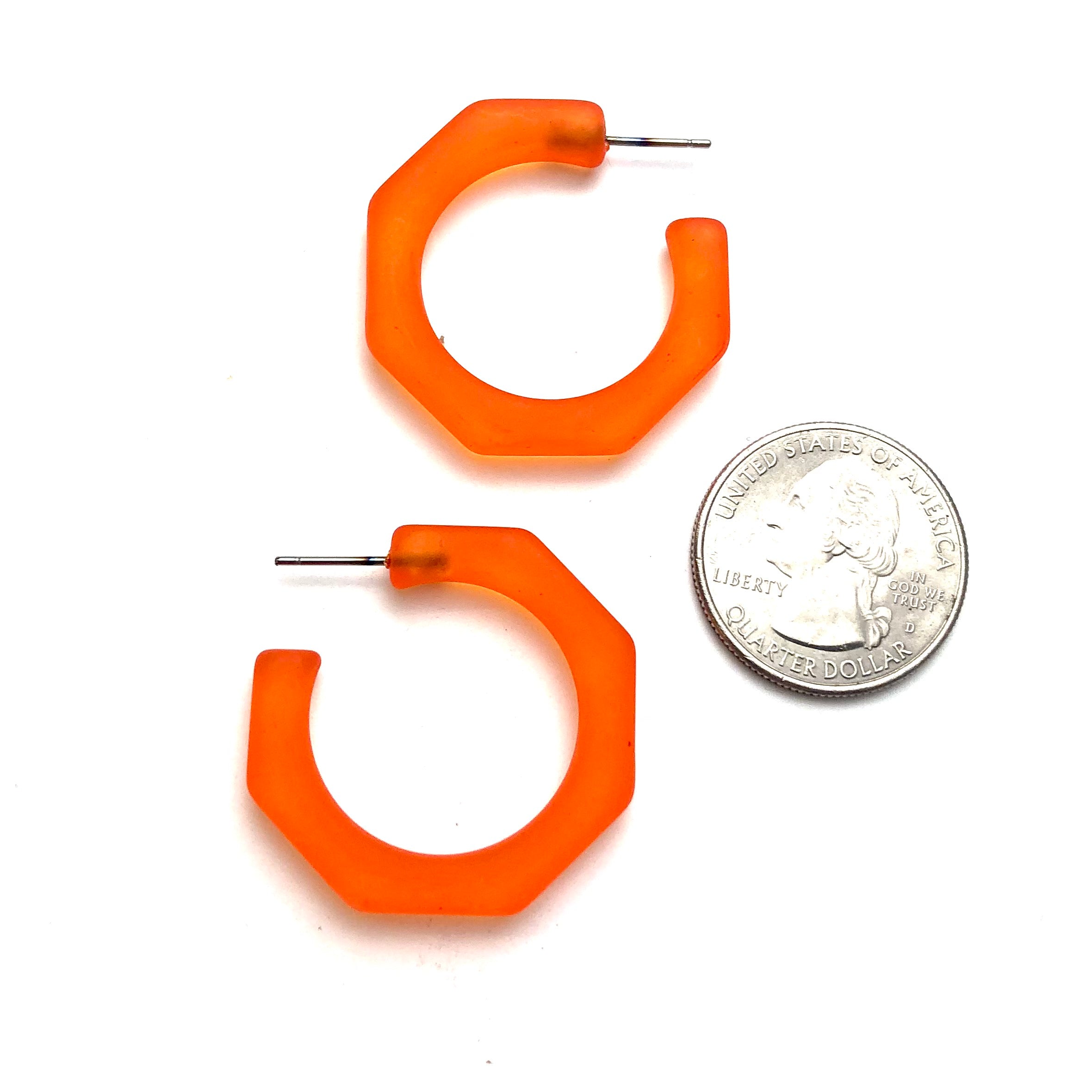 orange frosted earrings
