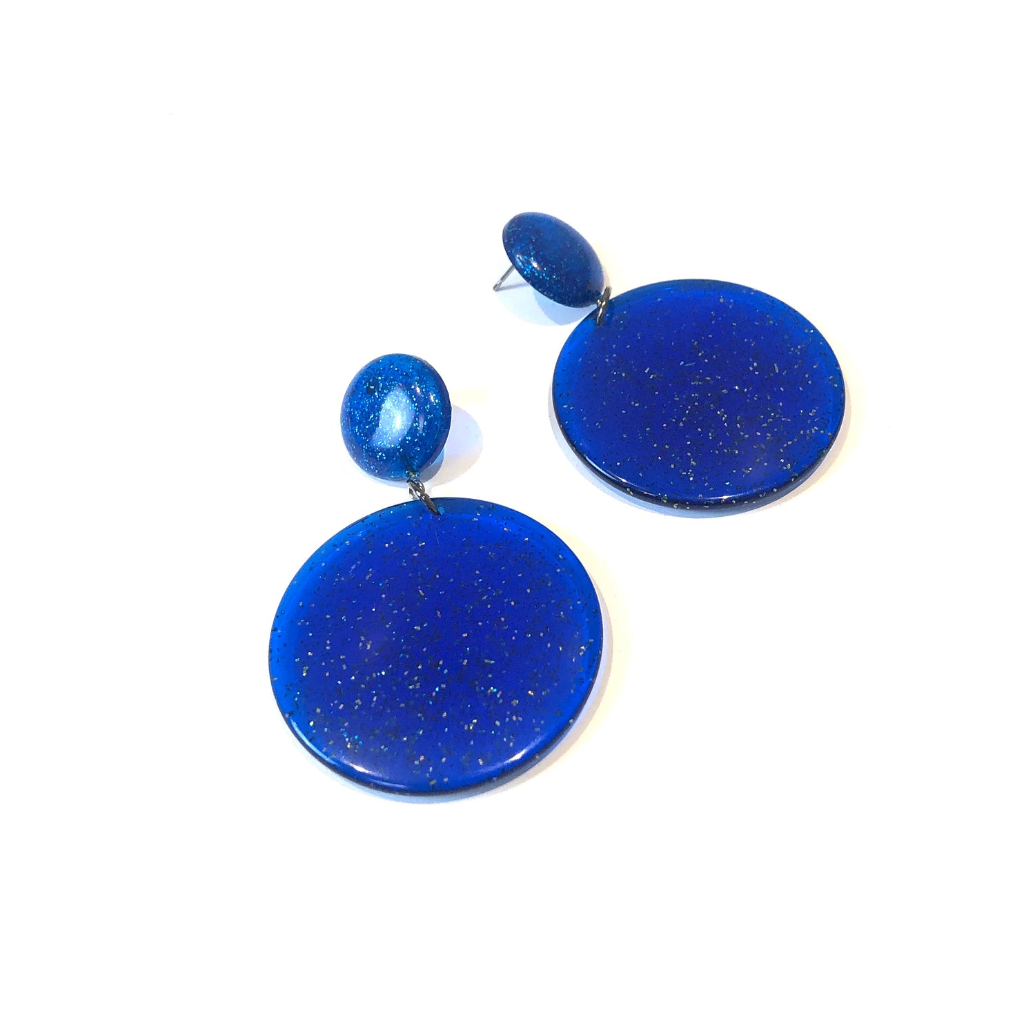 Celestial Blue Sparkle Statement Earrings
