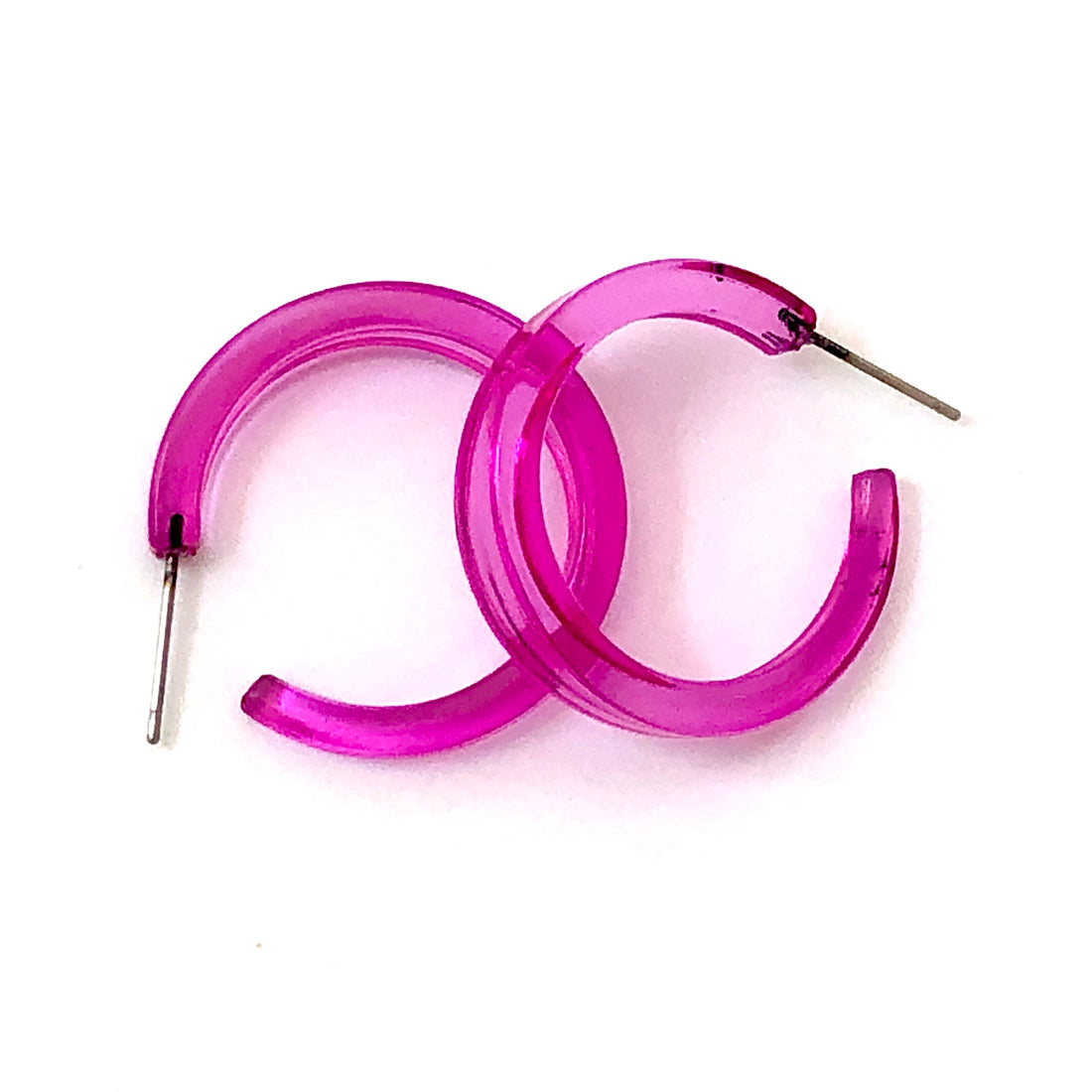 Hot Pink Transparent Lola Hoop Earrings
