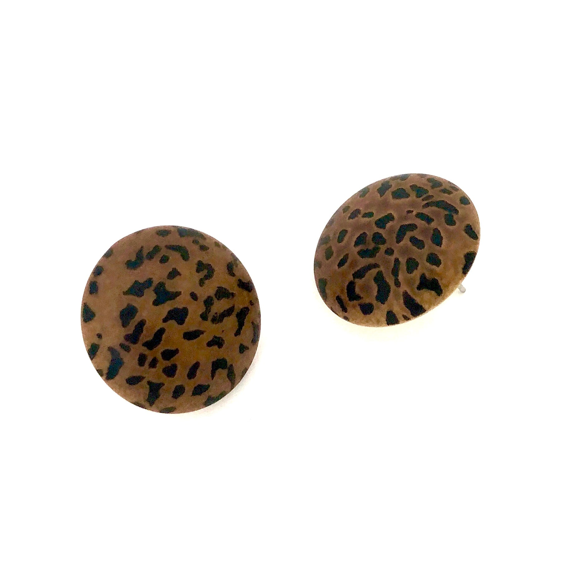 leopard button studs