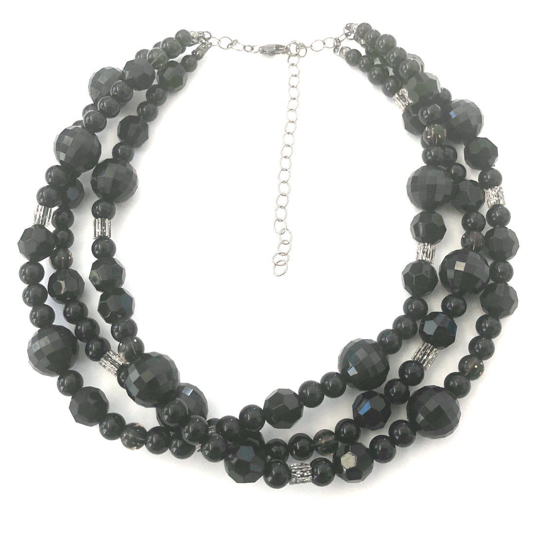 Black Facets &amp; Glitter Morgan Necklace