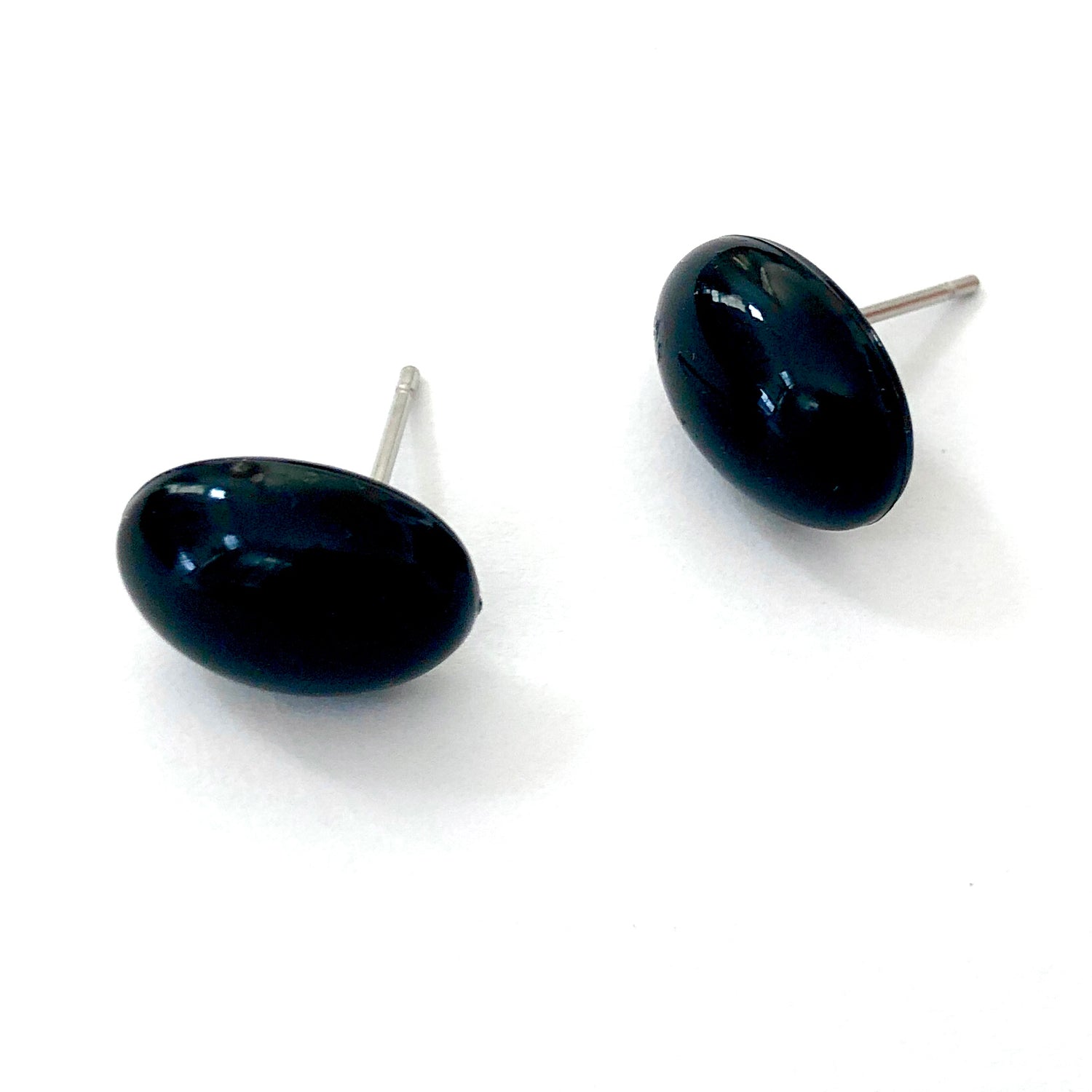 black oval earring