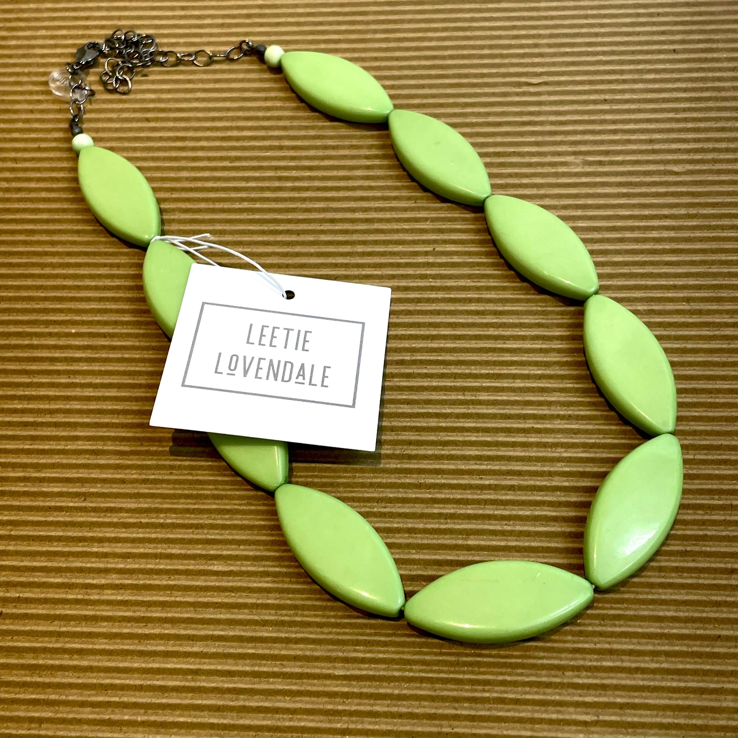 Lime Green Marquis Vintage Lucite Chunky Marco Necklace