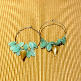 Opal Leaves Hoop earrings