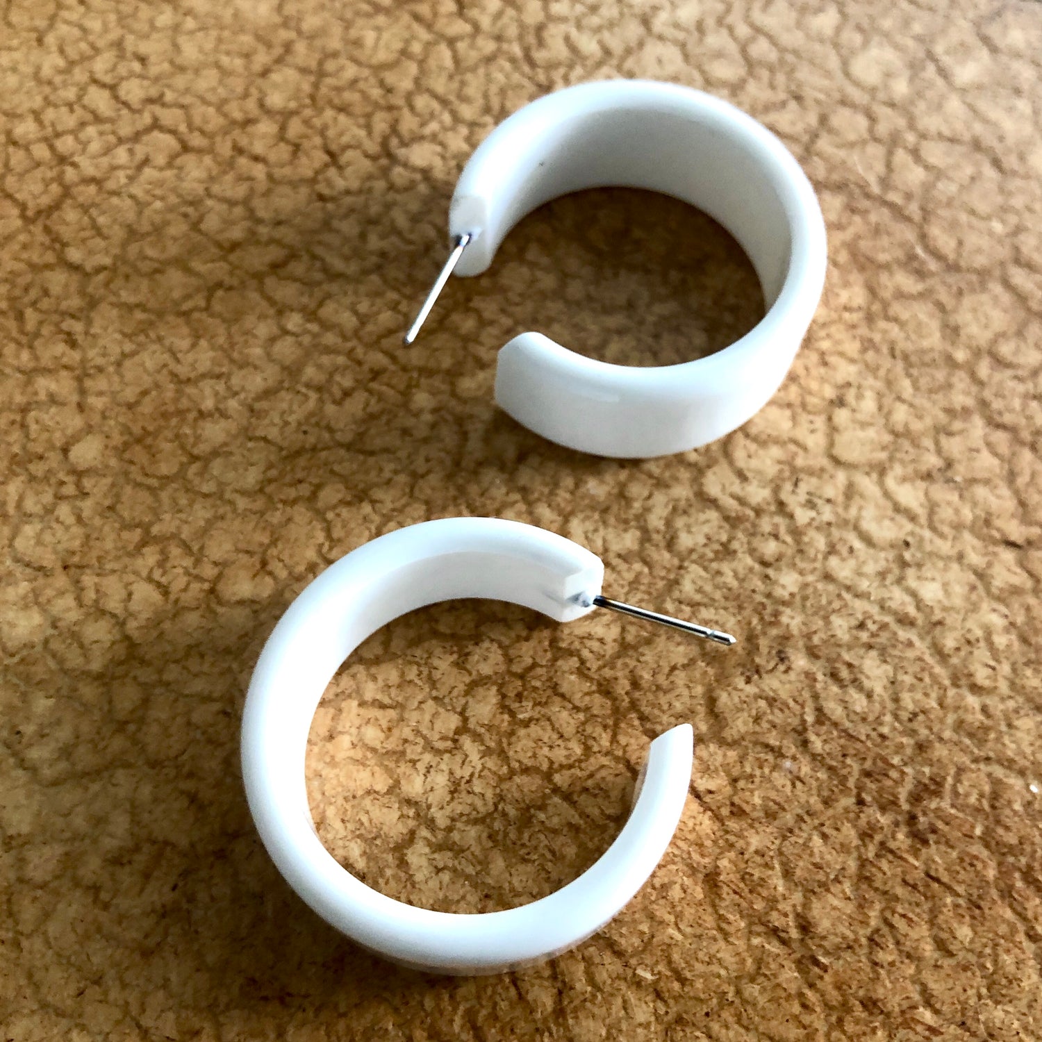 white hoop earrings joan