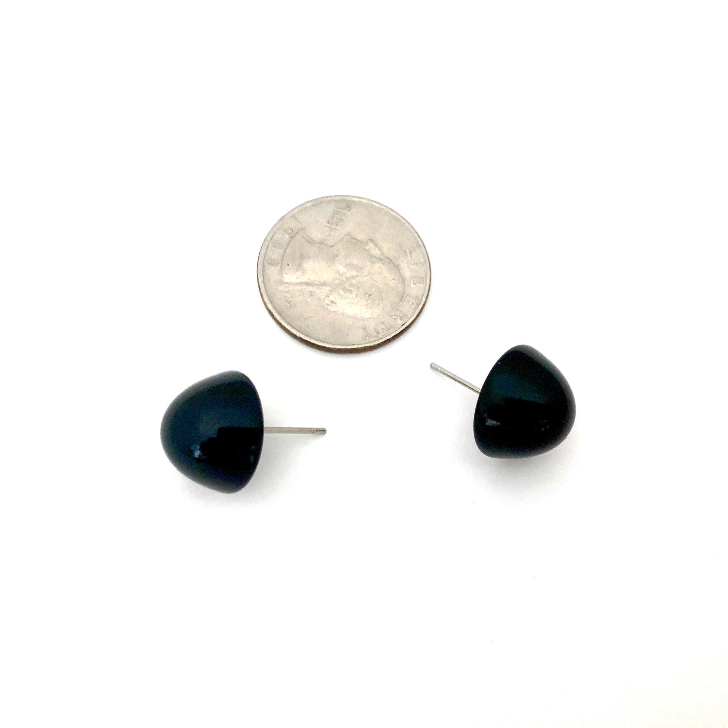 Black Gumdrop Stud Earring