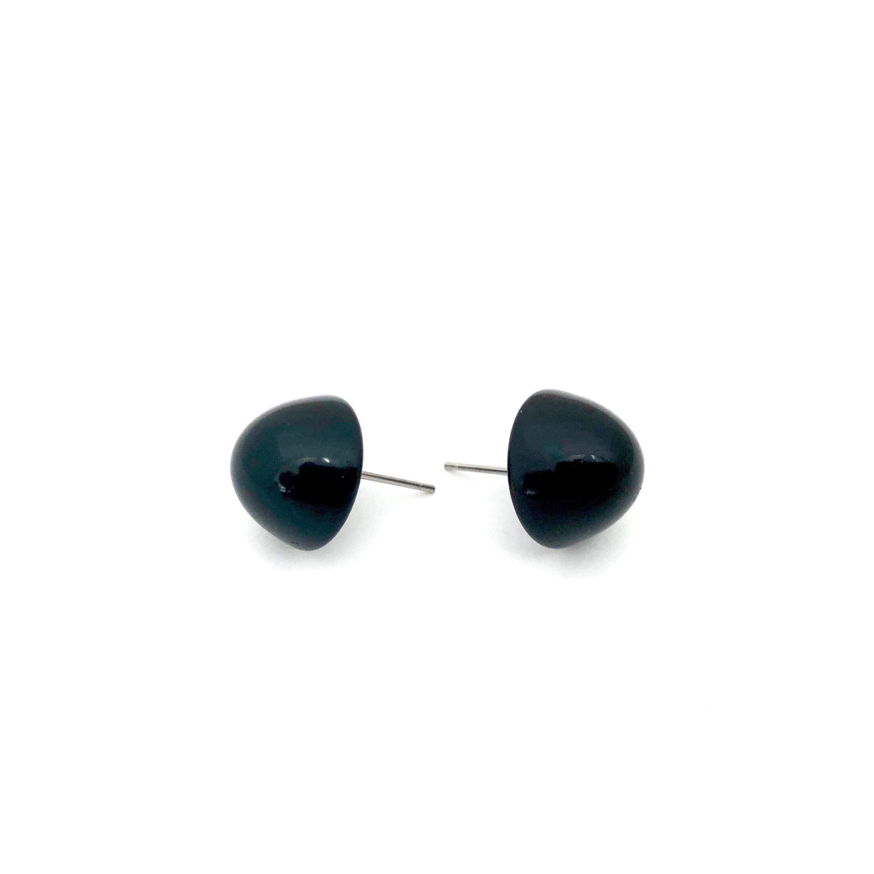 Black Gumdrop Stud Earring