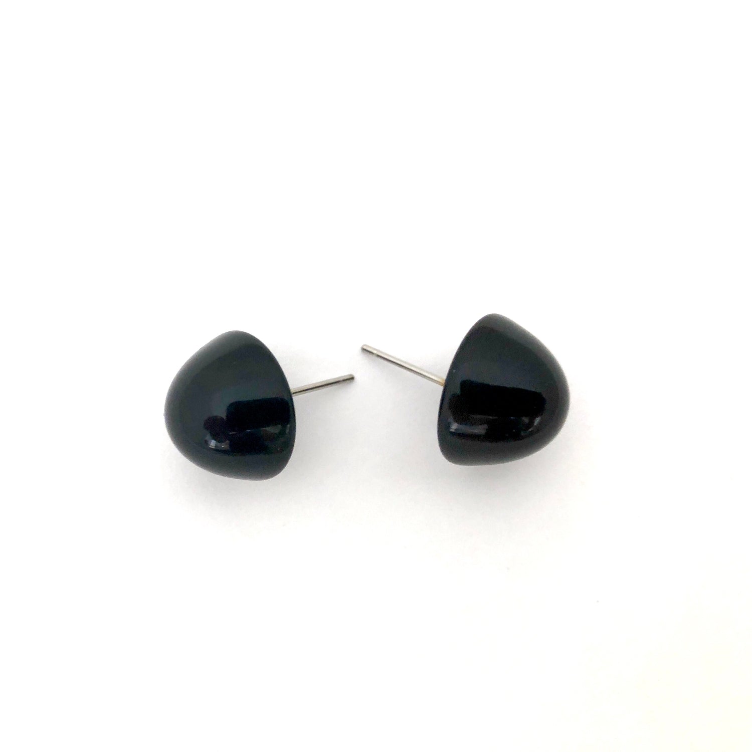 Black Gumdrop Stud Earring