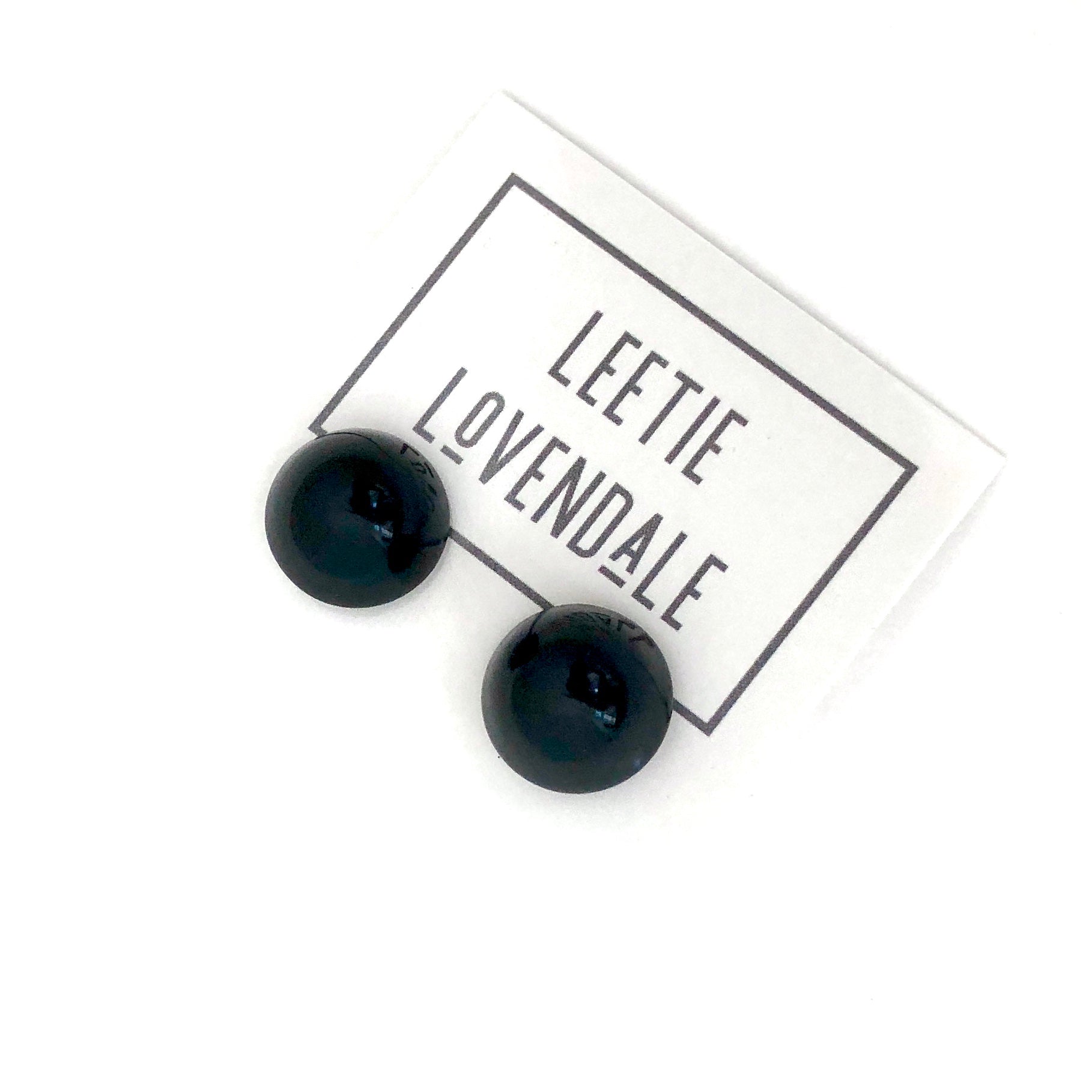 Black Gumdrop Stud Earring