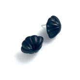 black scalloped earrings