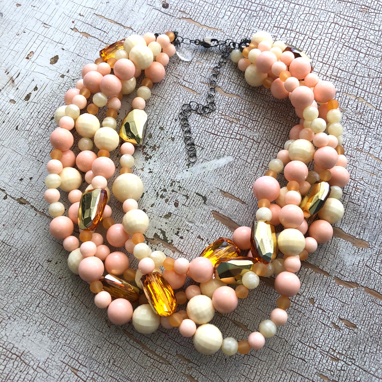 Gilded Peach Lucite Sylvie Necklace