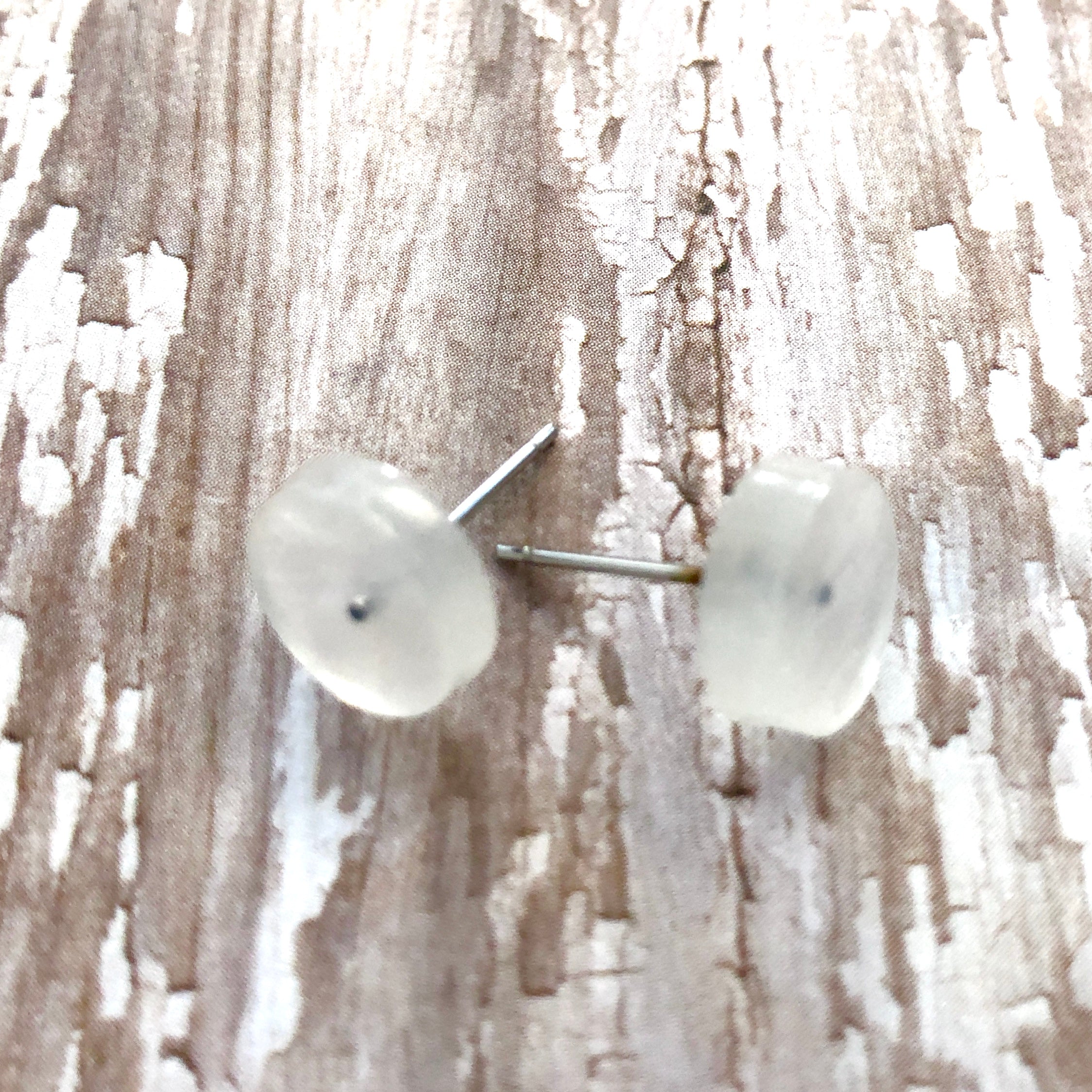 frosted clear earrings