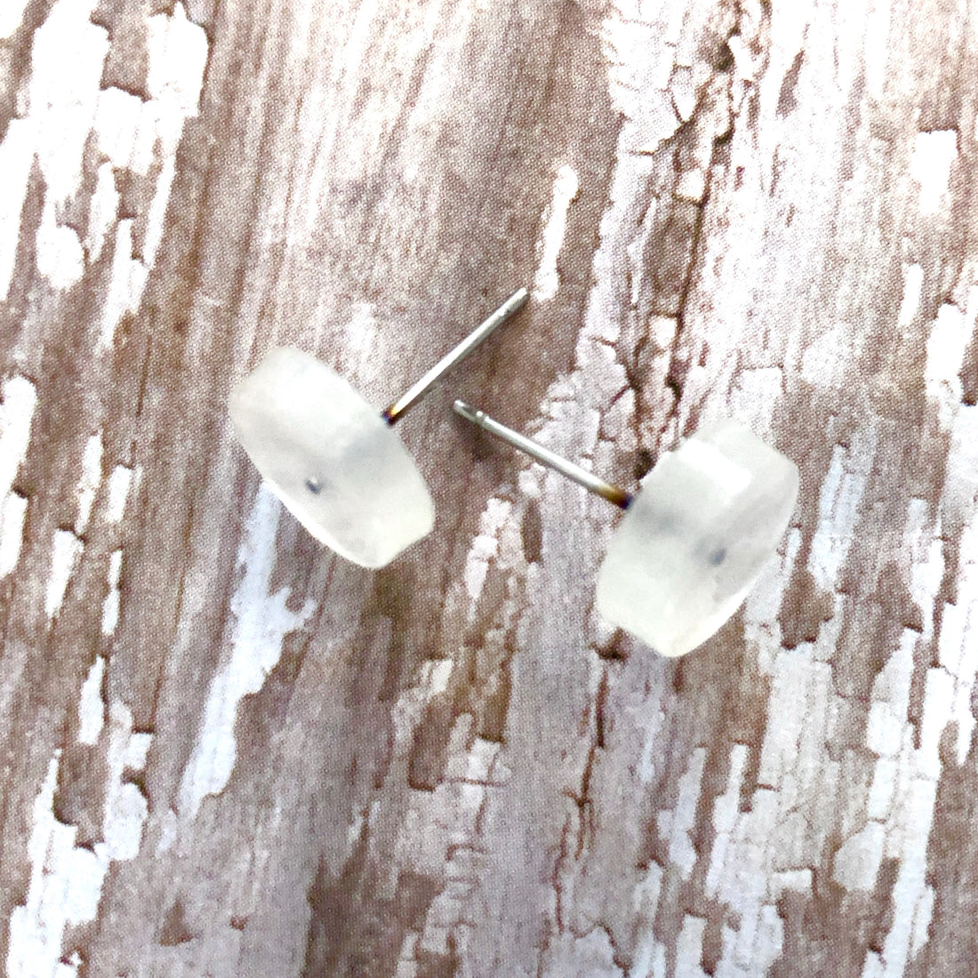 clear frosted earrings