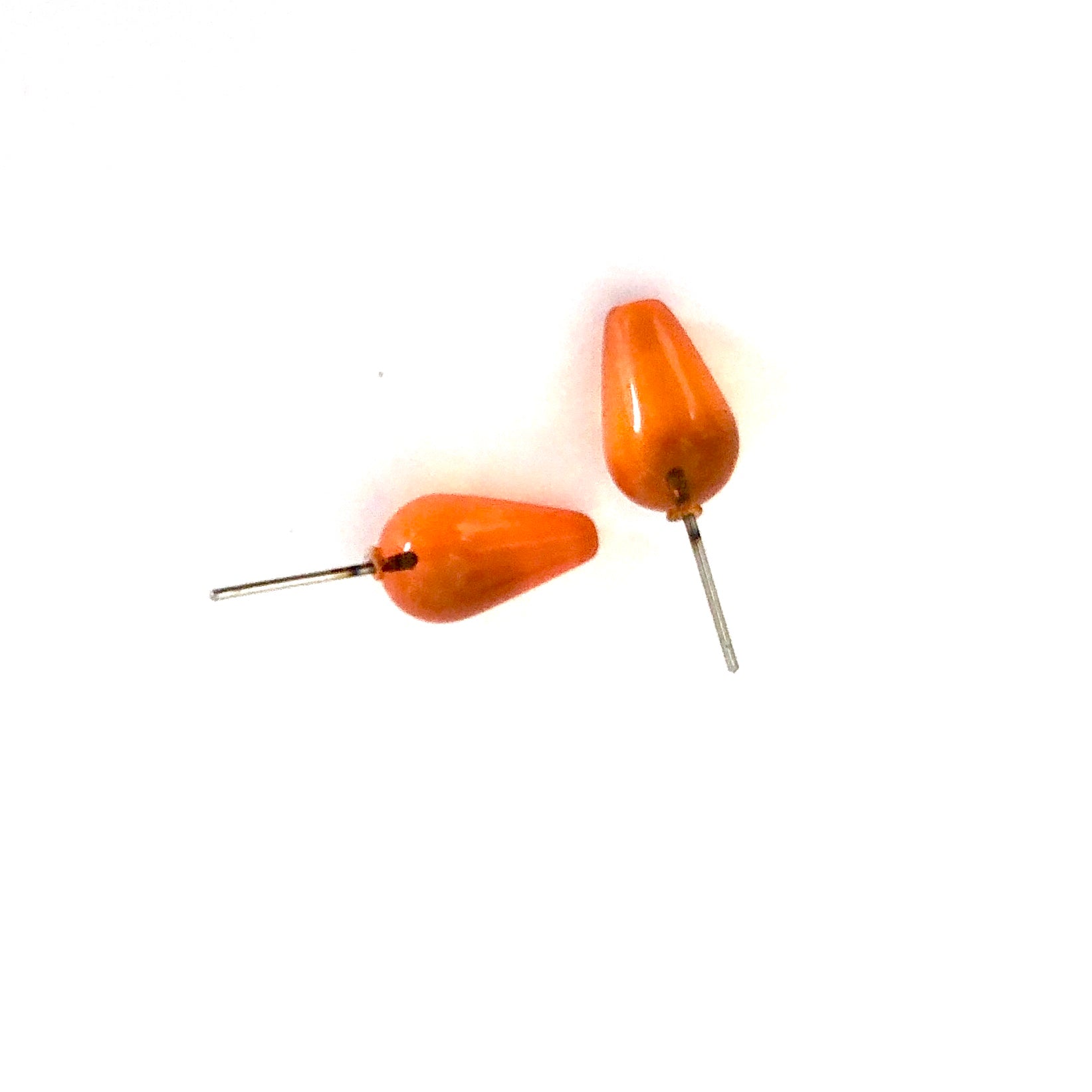 transparent orange earrings
