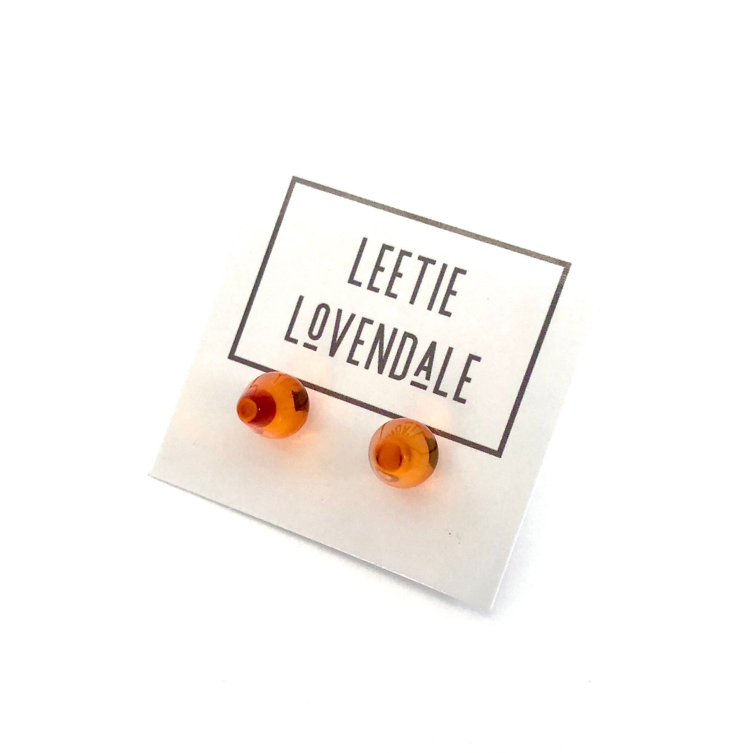 orange lucitre earrings