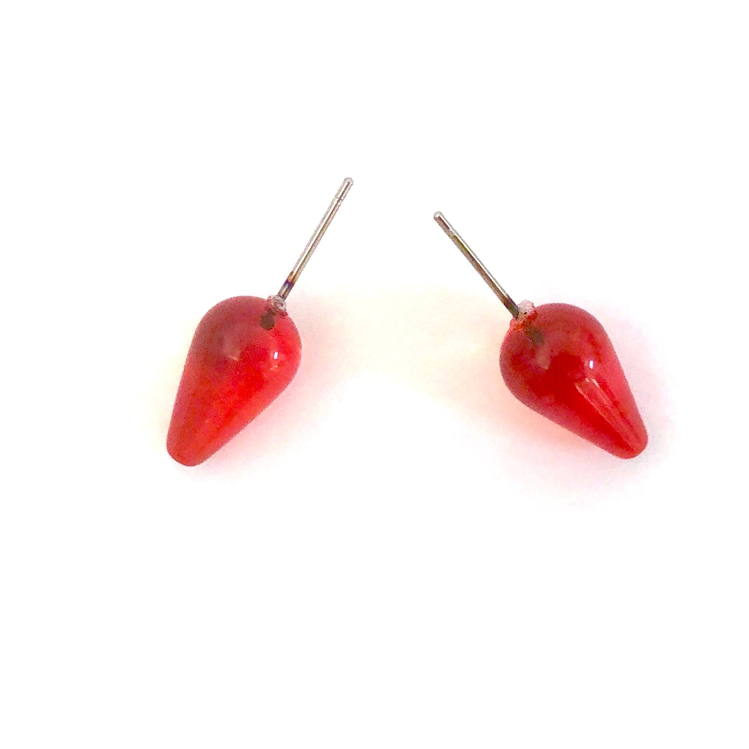 red spike earring