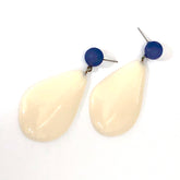 ivory and blue earrings