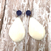 blue and ivory earrings