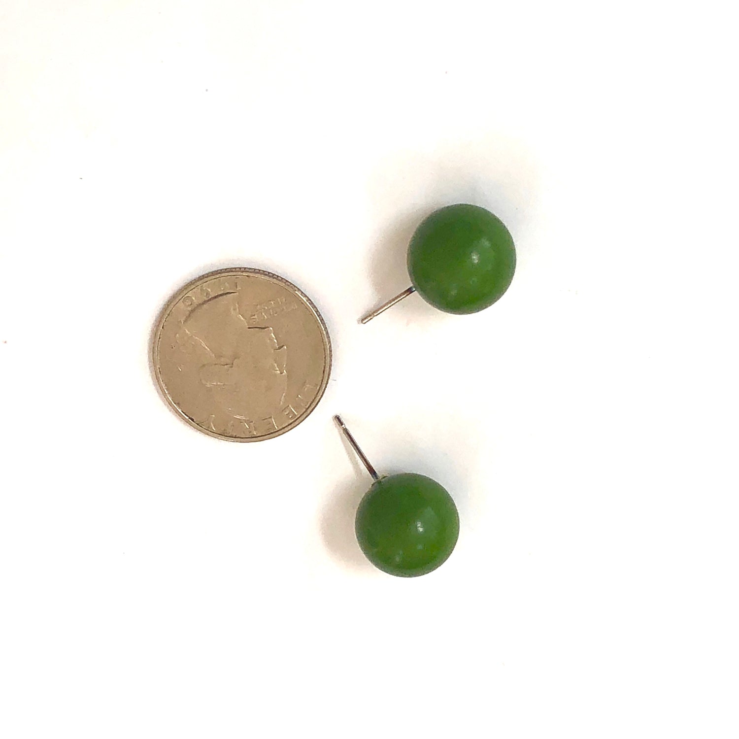 moss green stud earrings