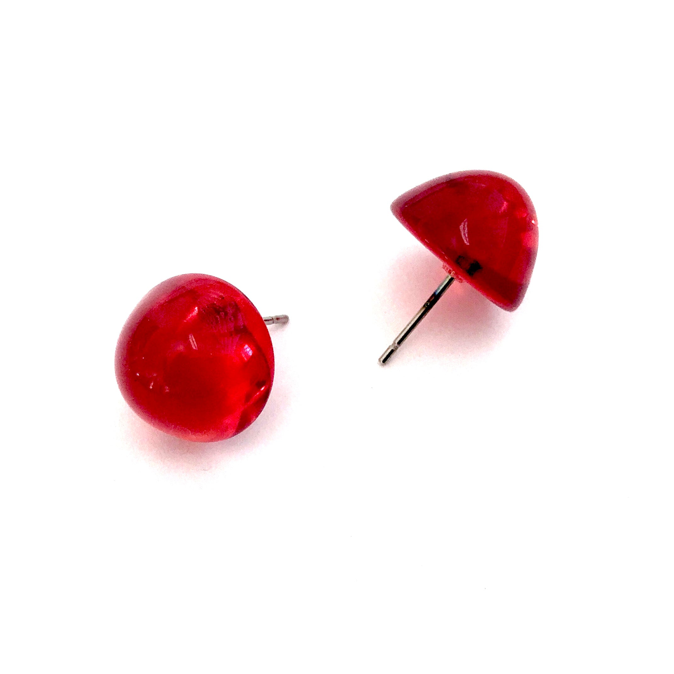 red gumdrop earrings