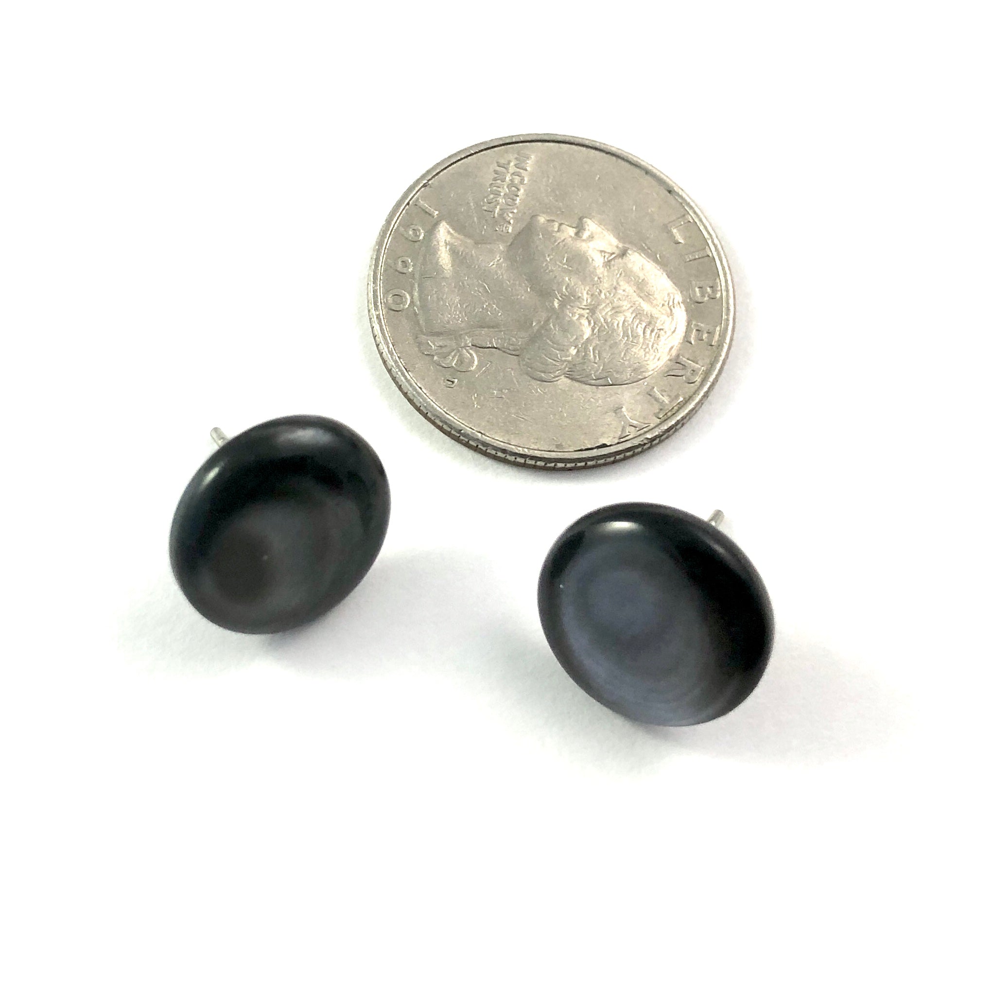 charcoal stud earrings