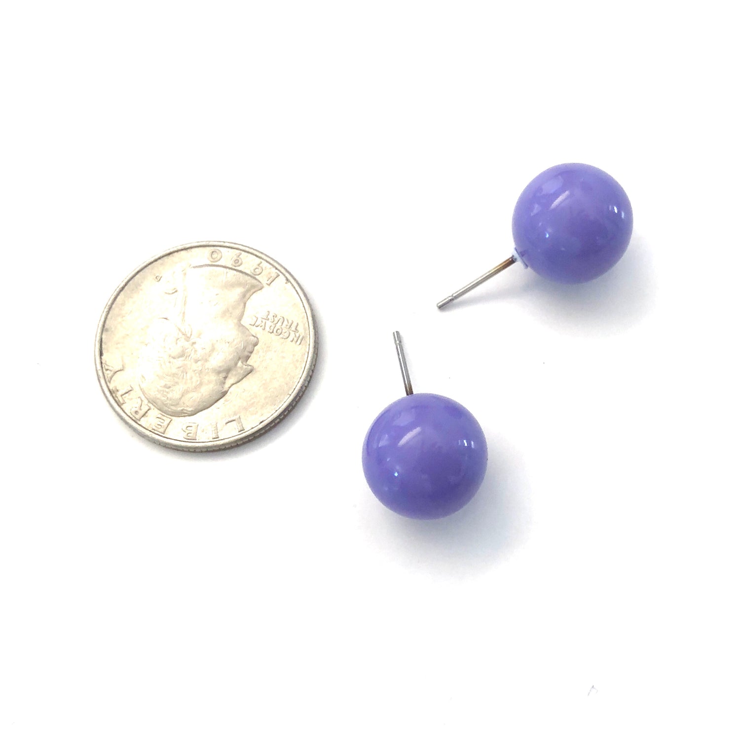 Iris Purple Ball Stud Earrings