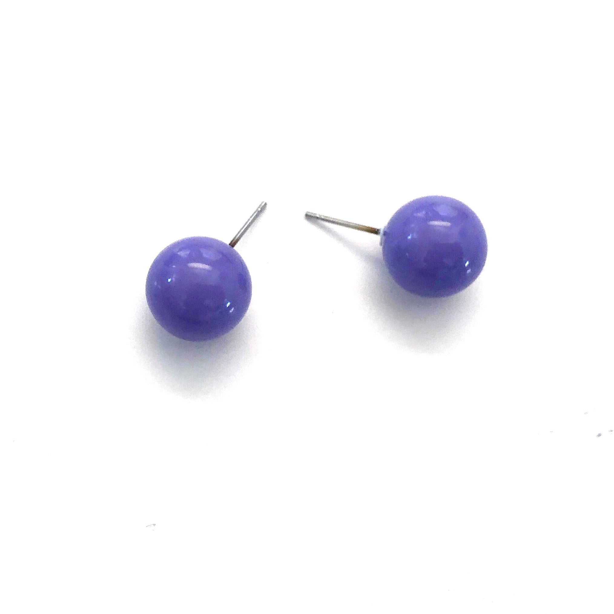 Iris Purple Ball Stud Earrings