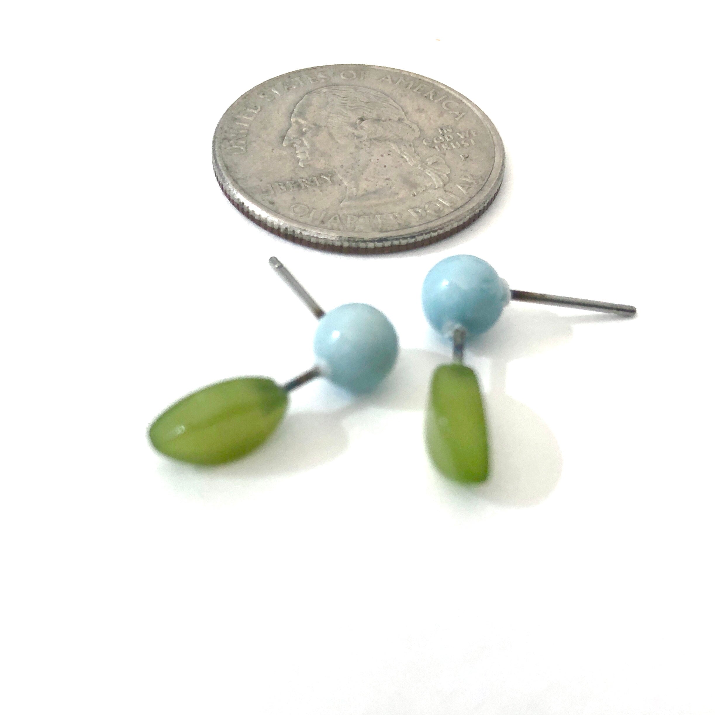 Blueberry Bud Geo Stud Earrings