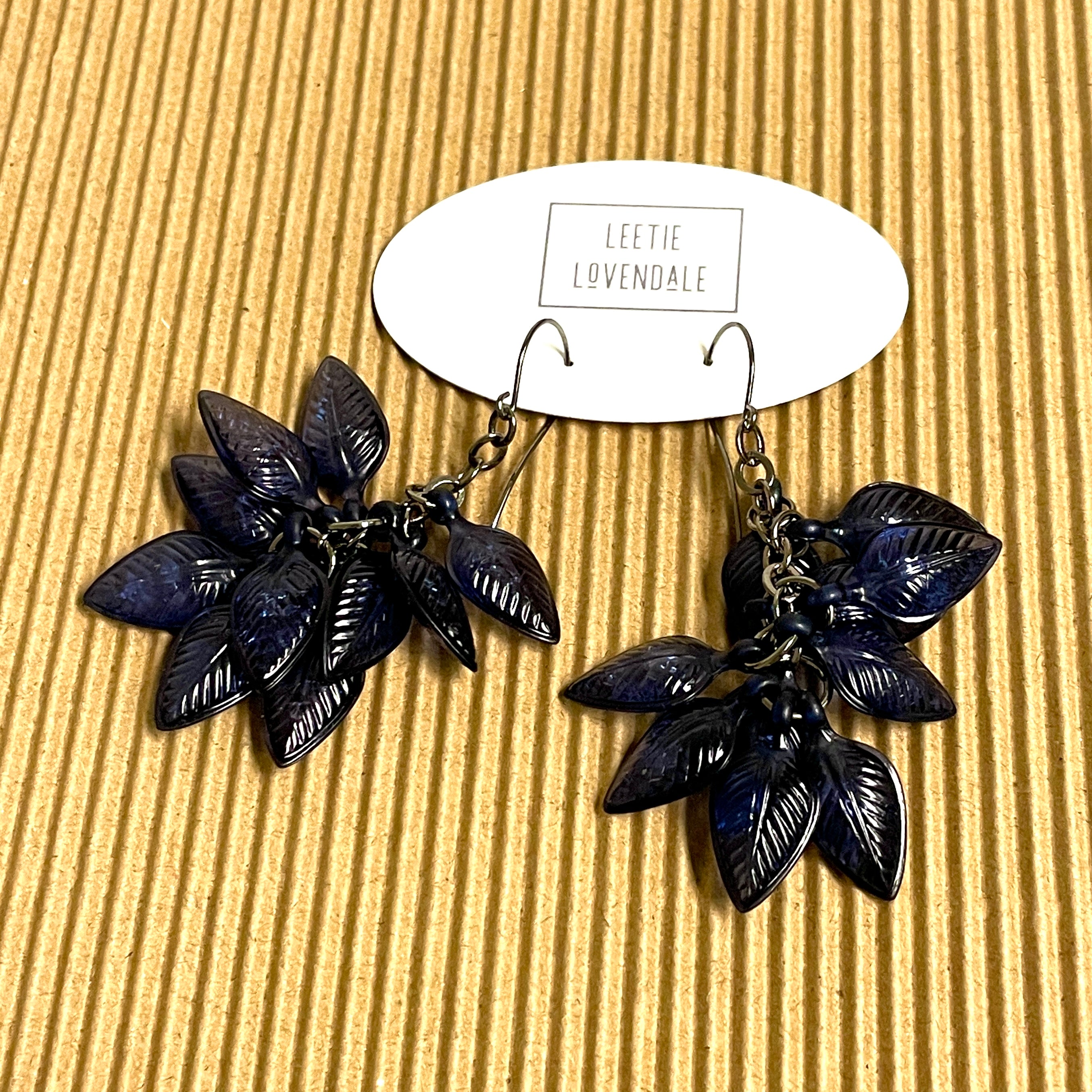 Montana Blue Leaf Cluster Drop Earrings