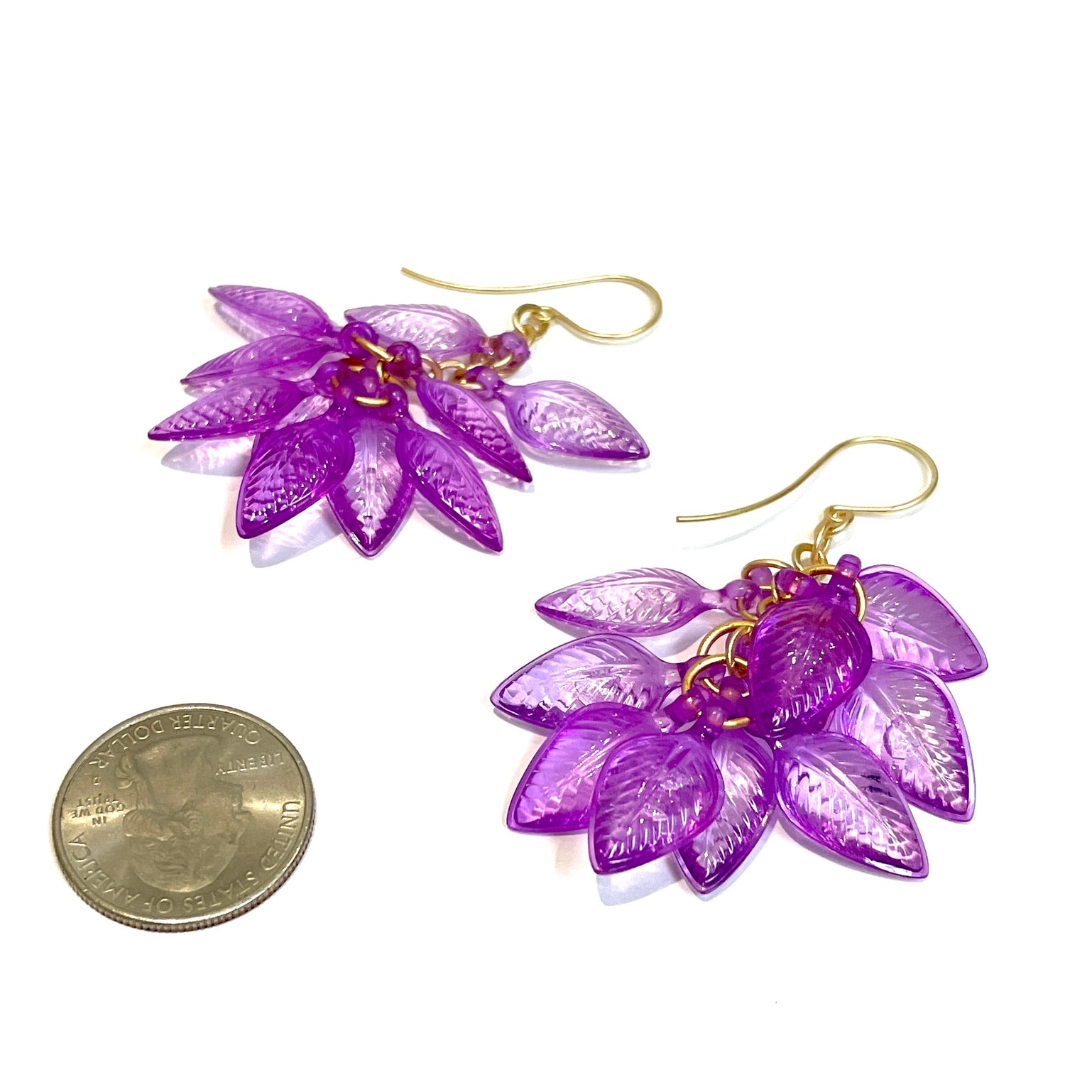 Lucite Leaf earrings