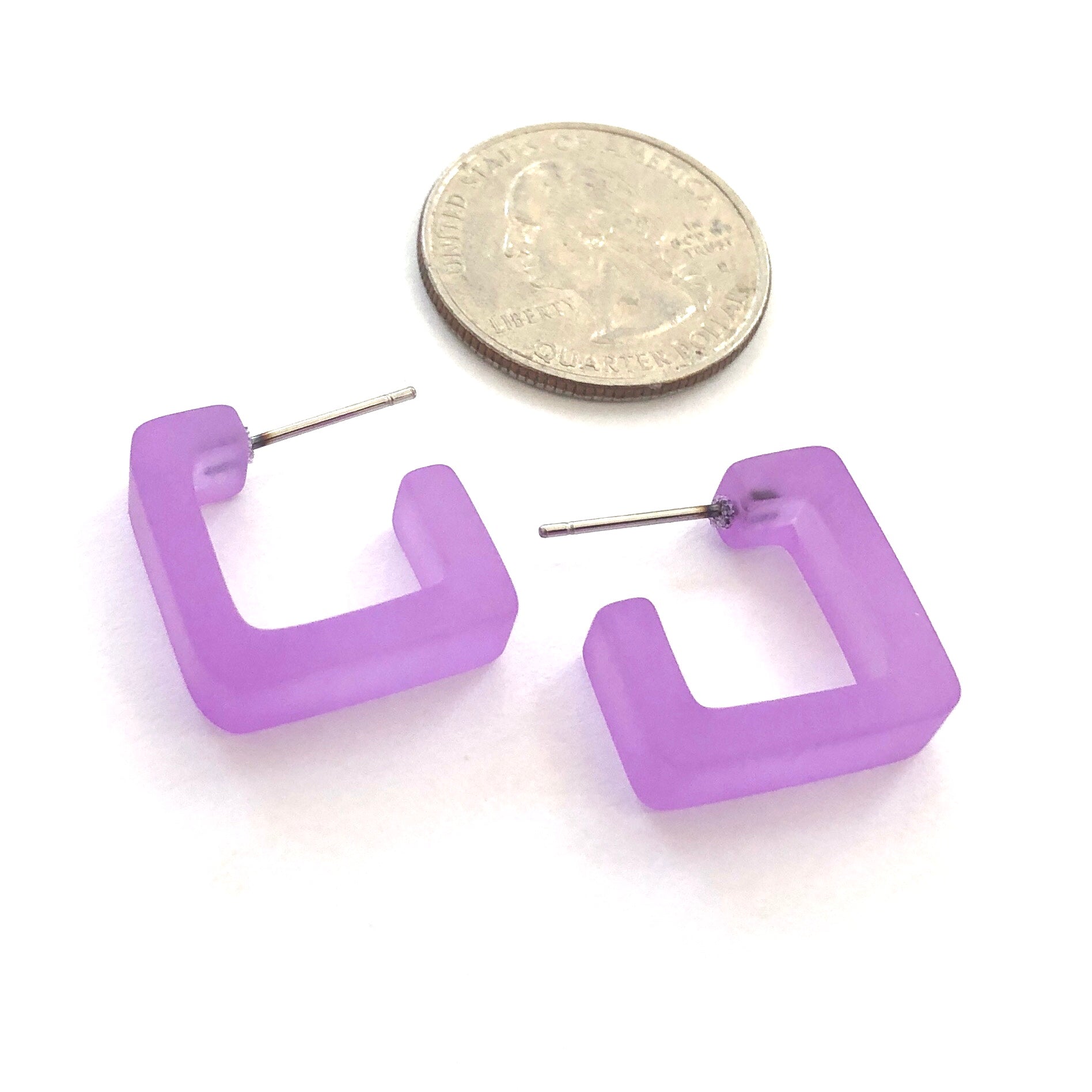 lilac hoop earrings