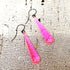 Neon pink teardrop earrings