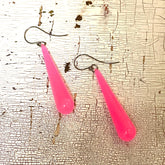 Neon Pink Vintage lucite earrings