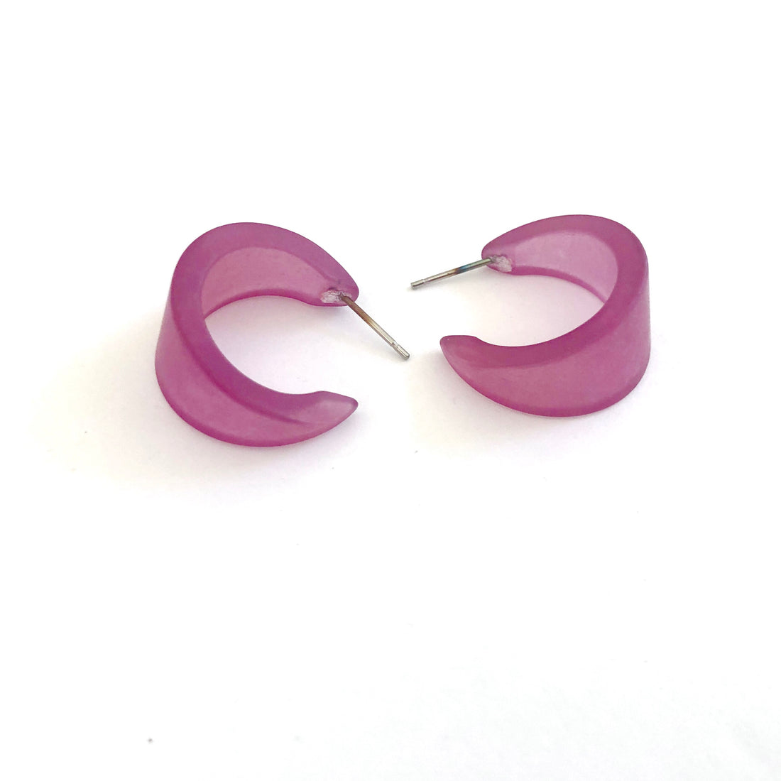 amethyst frosted hoops