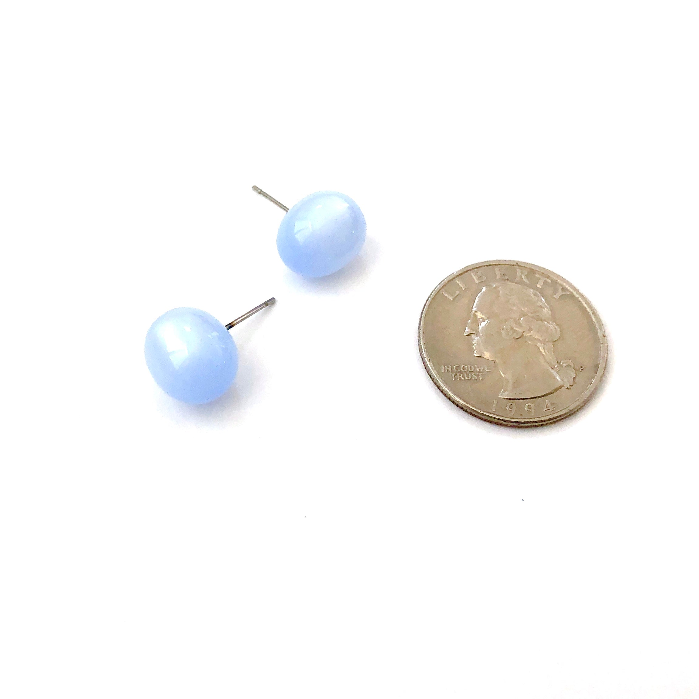 blue oval earrings