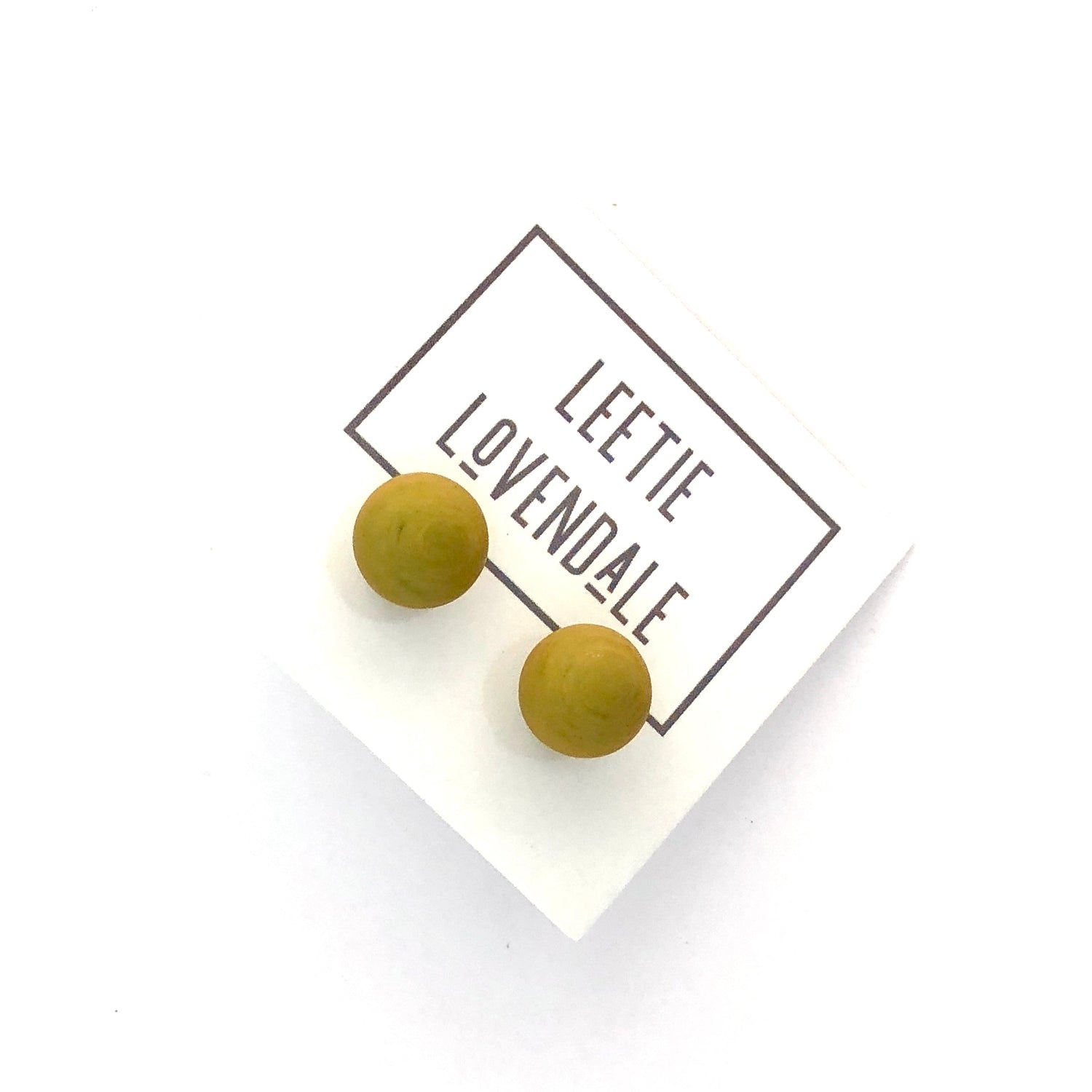 Golden Chartreuse Matte Ball Stud Earrings