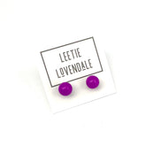 violet ball earrings