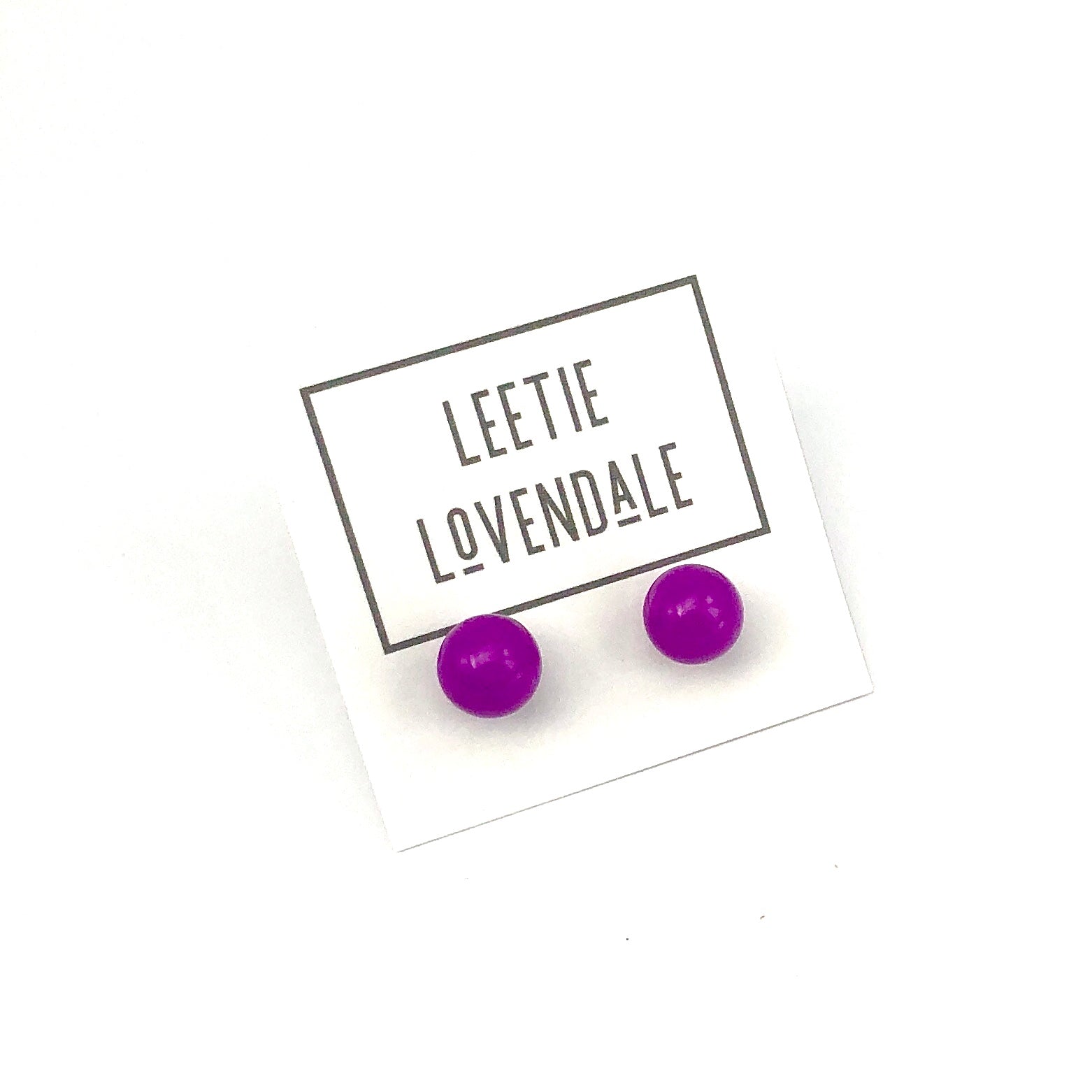violet ball earrings