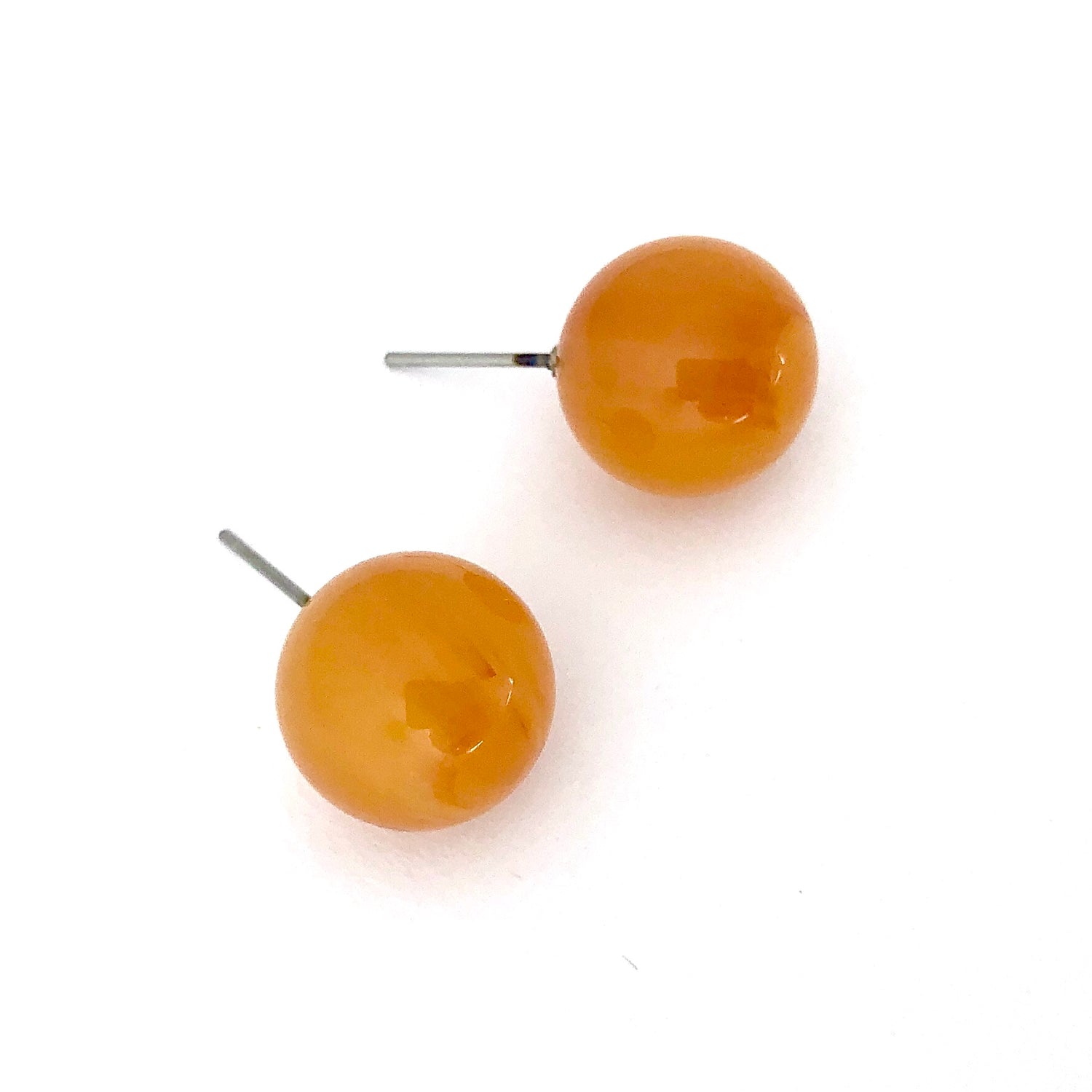 amber stud earrings