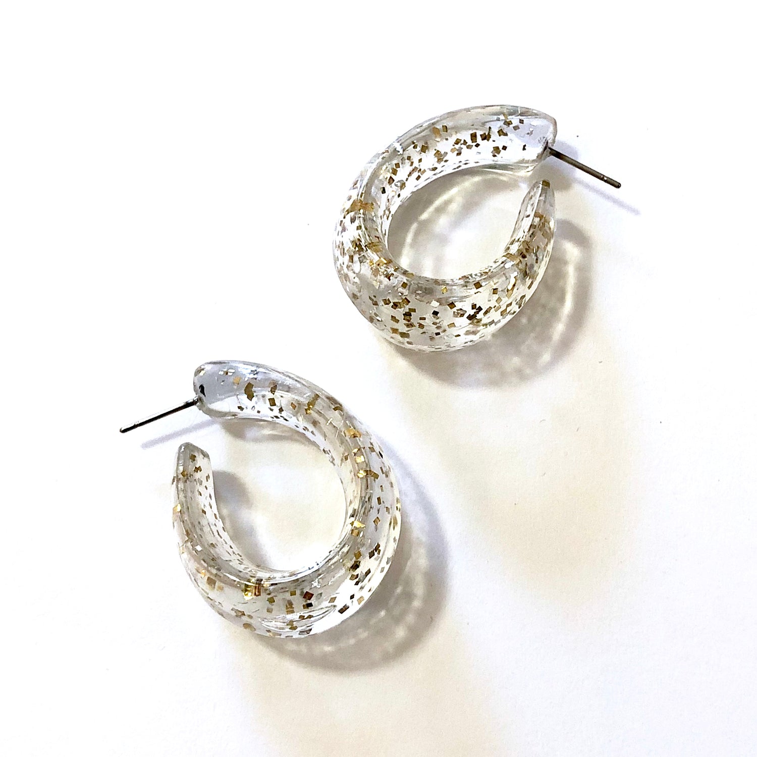 gold metallic earrings
