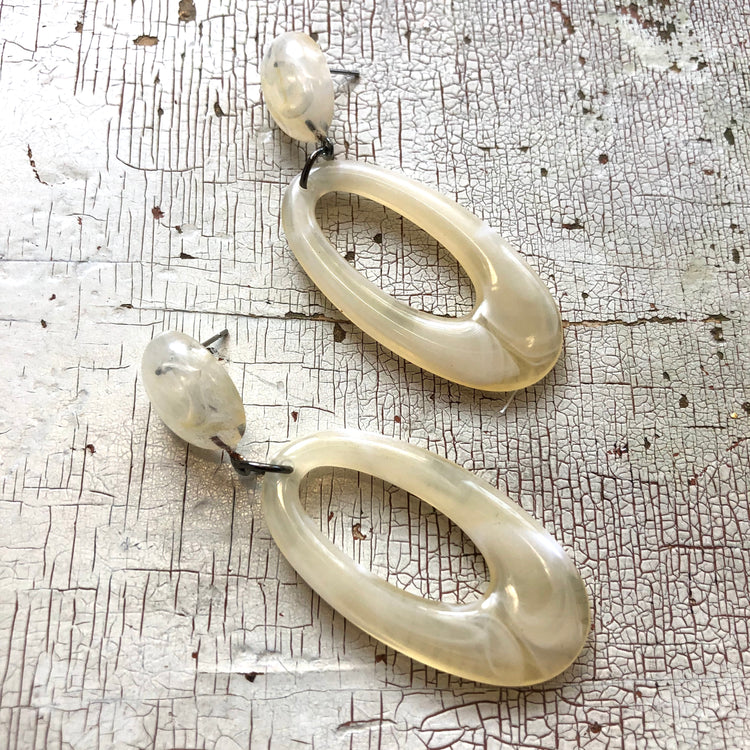 oval lucite earrings