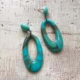 turquoise oval donut drop earrings