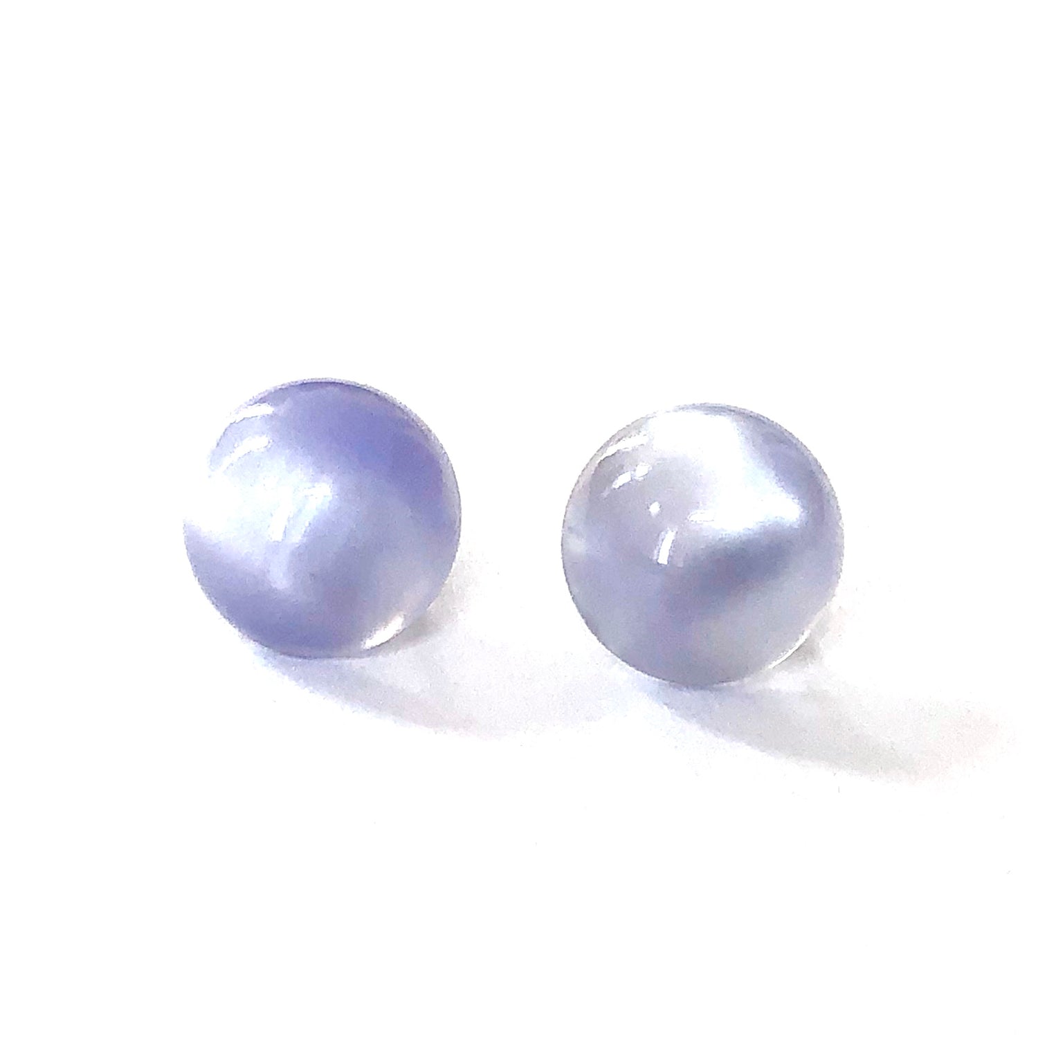 Lavender Moonglow Retro Button Studs Earrings