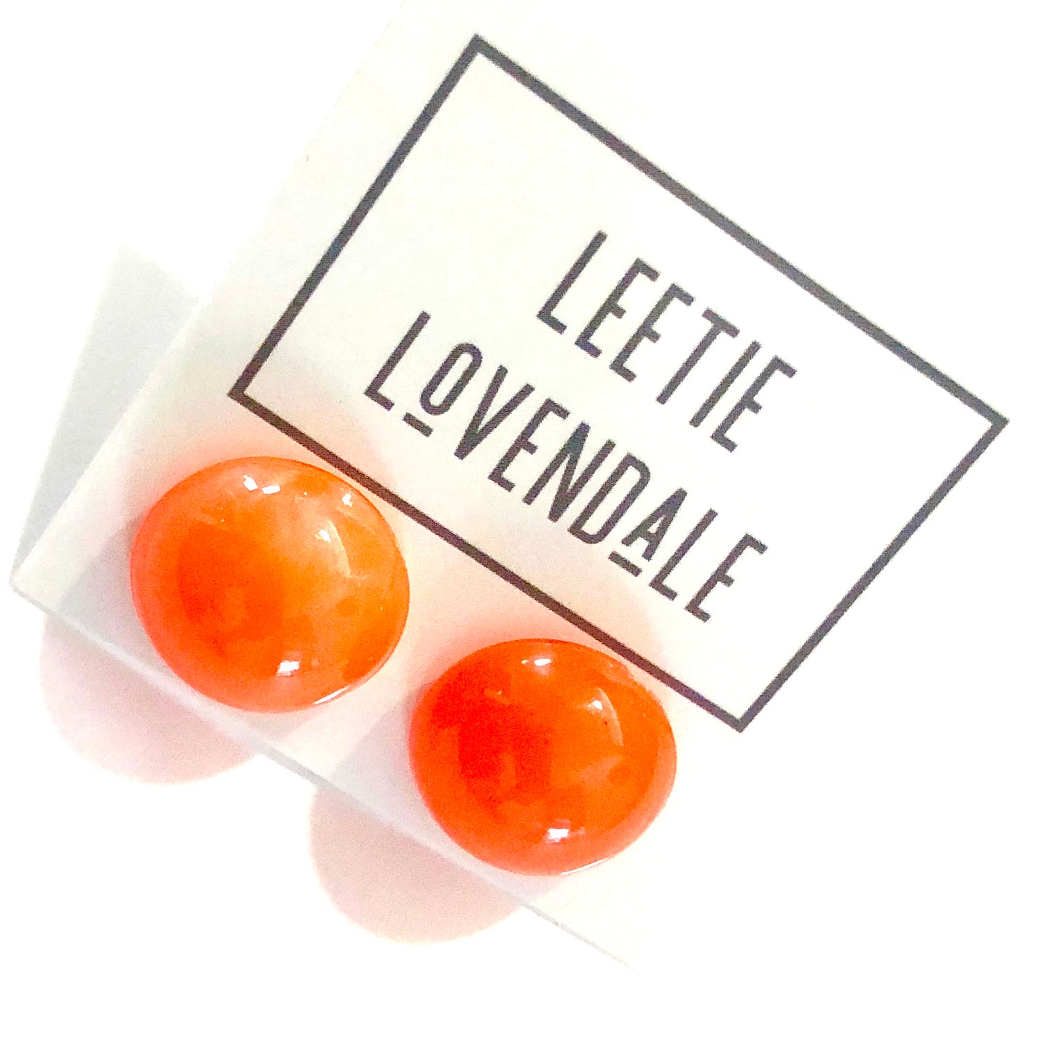 Orange Aura Glow Retro Button Studs