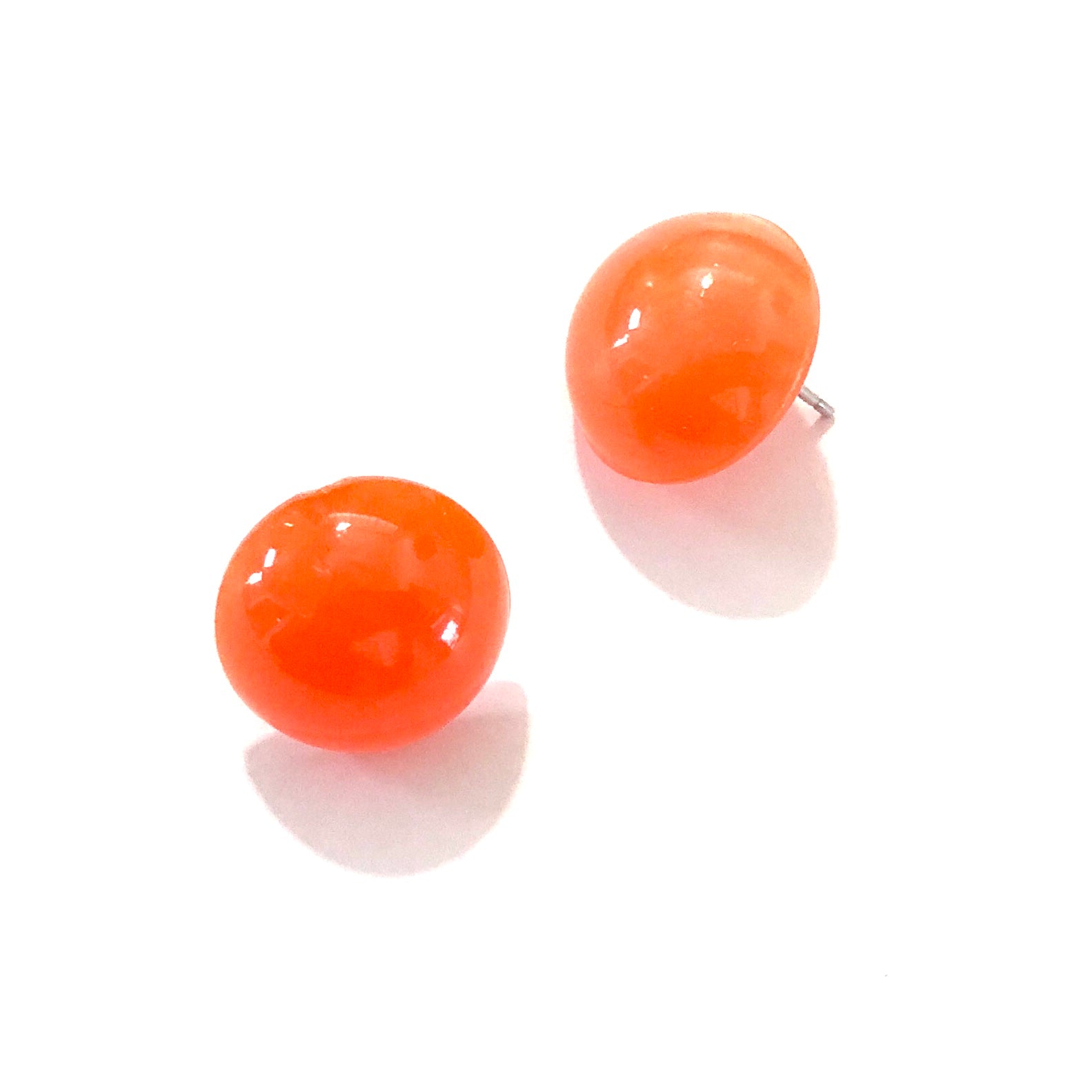 Orange Aura Glow Retro Button Studs