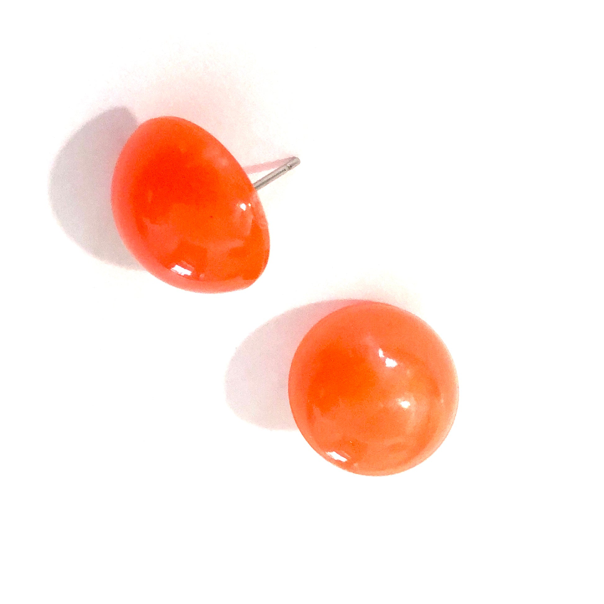 Orange Aura Glow Retro Button Studs